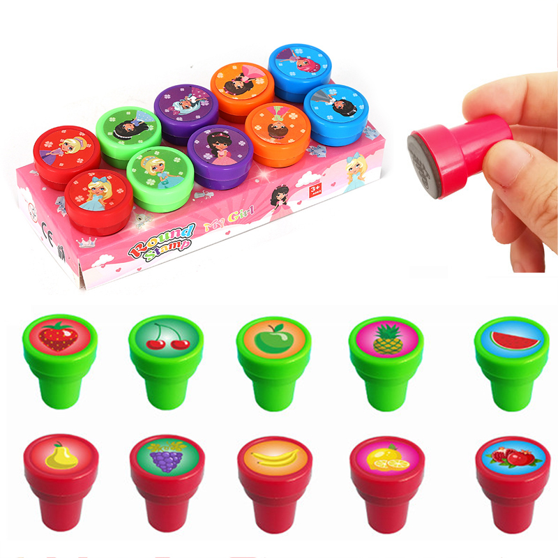 Painting Supplies - 10pcs/box Assorted Stamps Self-ink Stamps Cartoon