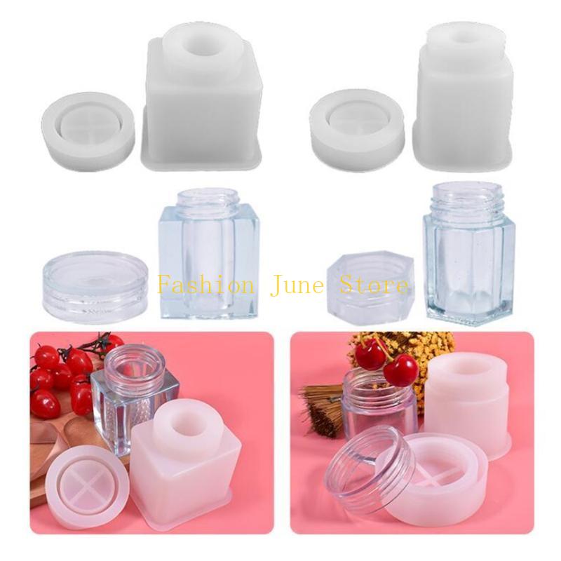 Silicone Epoxy Resin Molds Set - 1 Set Storage Bottle Jar Crystal
