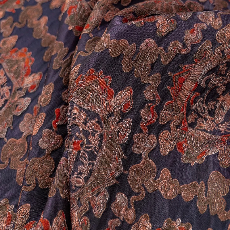 Sewing - Purple Red Rayon Floral Jacquard Lurex