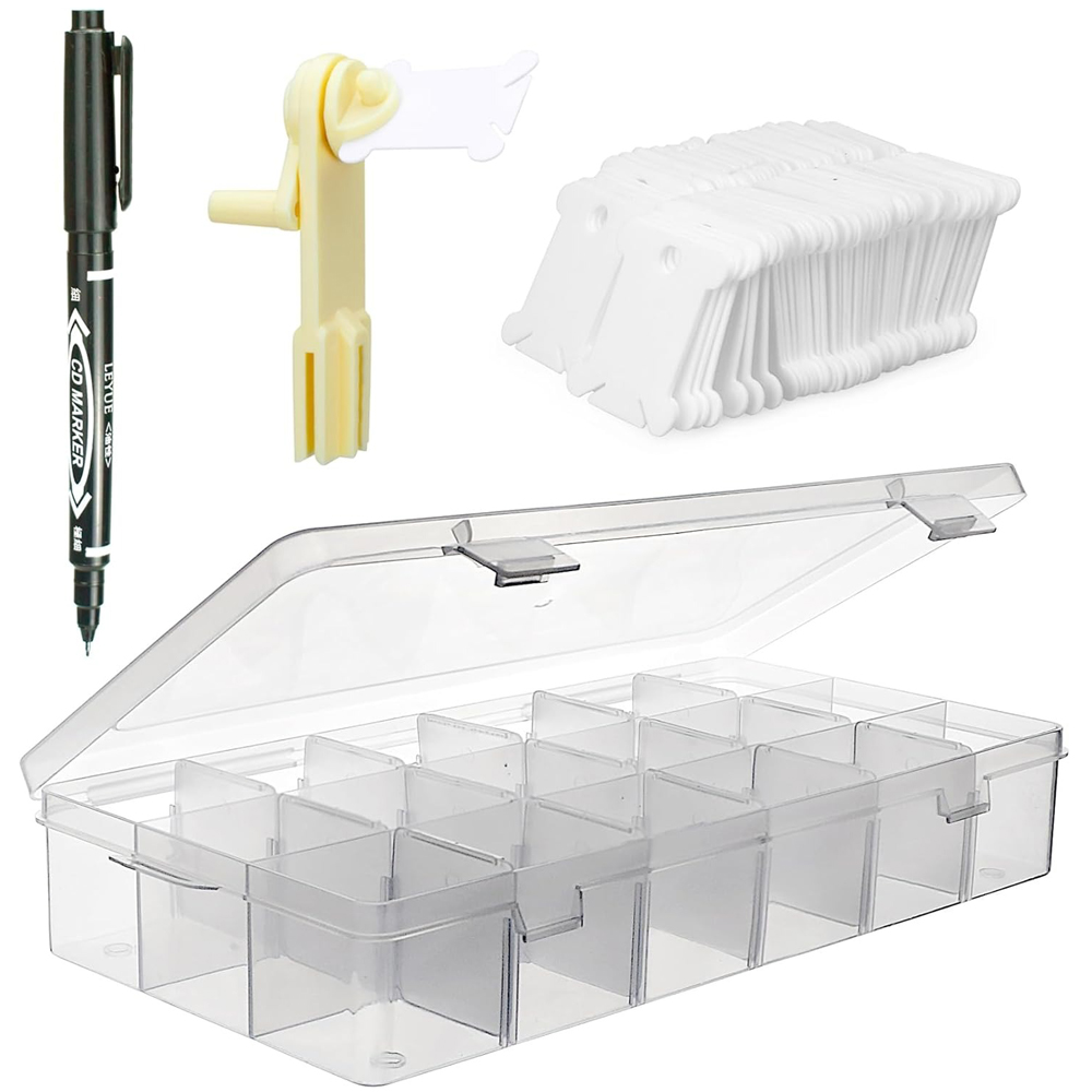 Cotton Embroidery Thread Skeins - Embroidery Floss Organizer 18 Compartments Cross