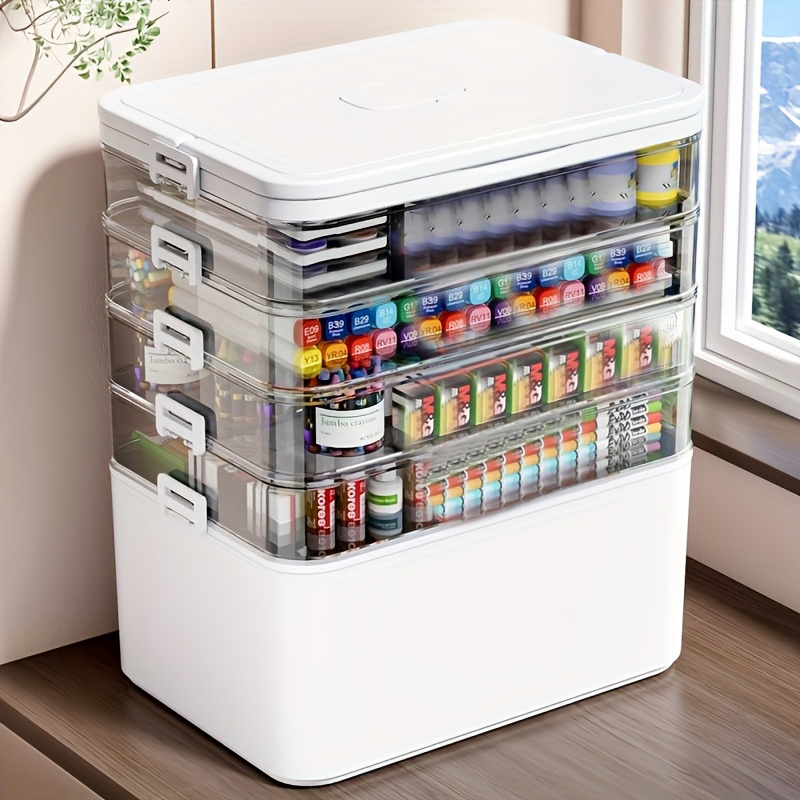 Sewing - Multifunctional Multi-Layer Storage Box with Handle,