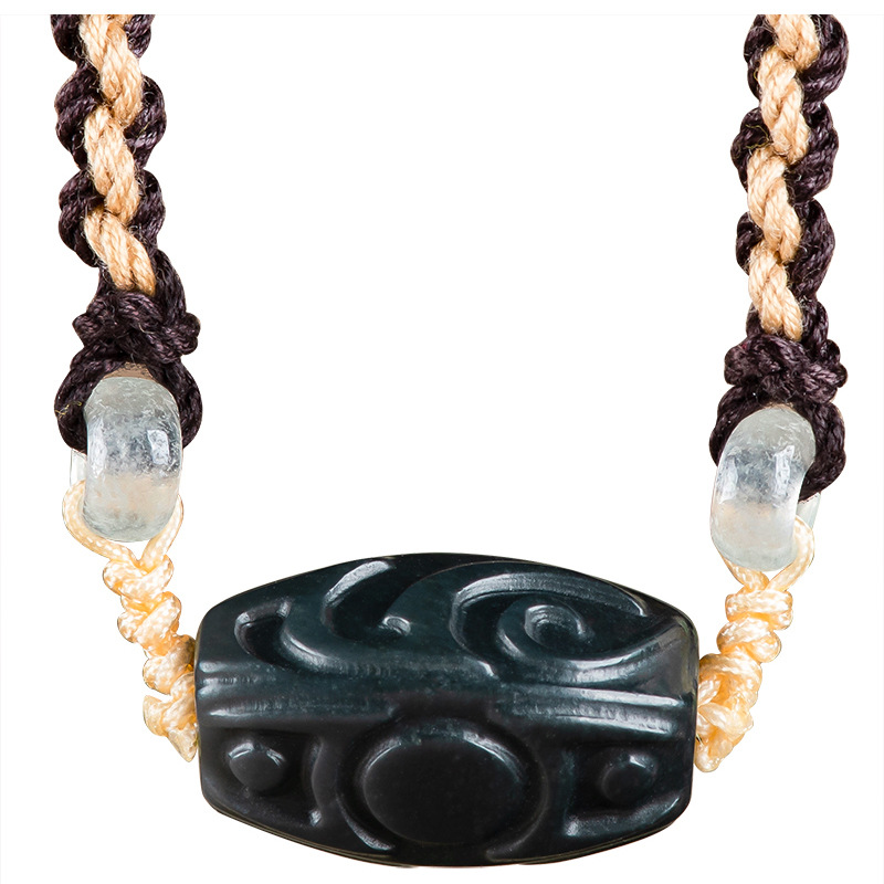 Beading - Hetian Jade Carve Bead Pendant Necklace