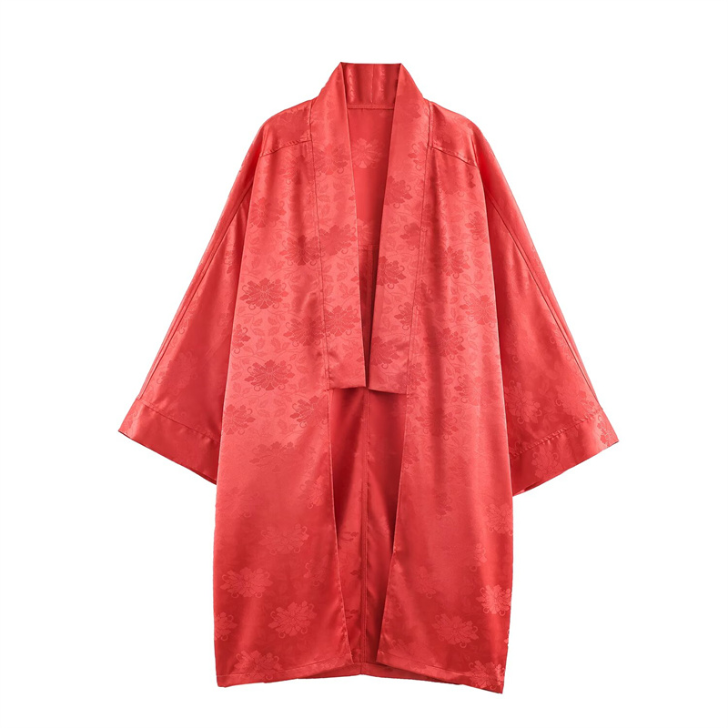 Embroidery - 2026 Spring Women's Red Floral Jacquard