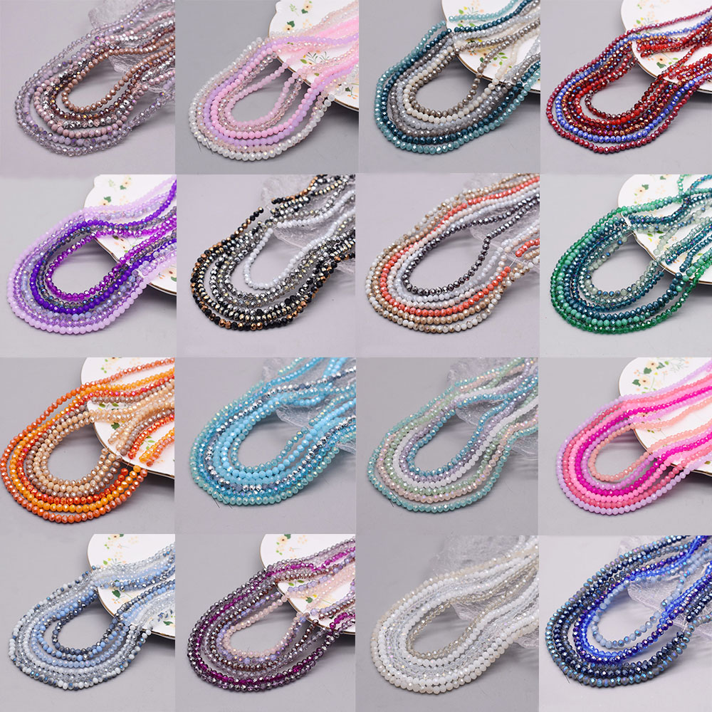 Glass Seed Beads 2Mm Jewelry Making - Color Scheme 6 strand/bag 4mm Rondelle