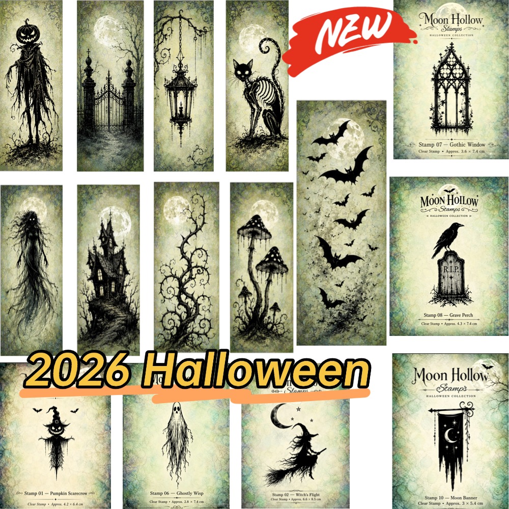 Clear Silicone Stamps For Card Making - The Witch Riding a Broom Clear