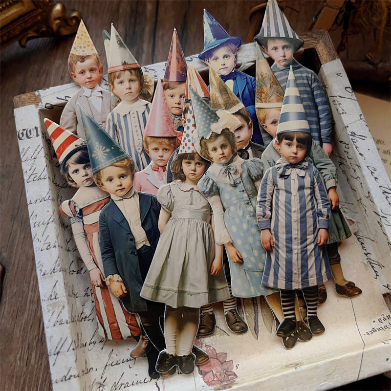 Vintage Junk Journal Scrapbooking Paper - 15Pcs Vintage Clown Party Children Paper