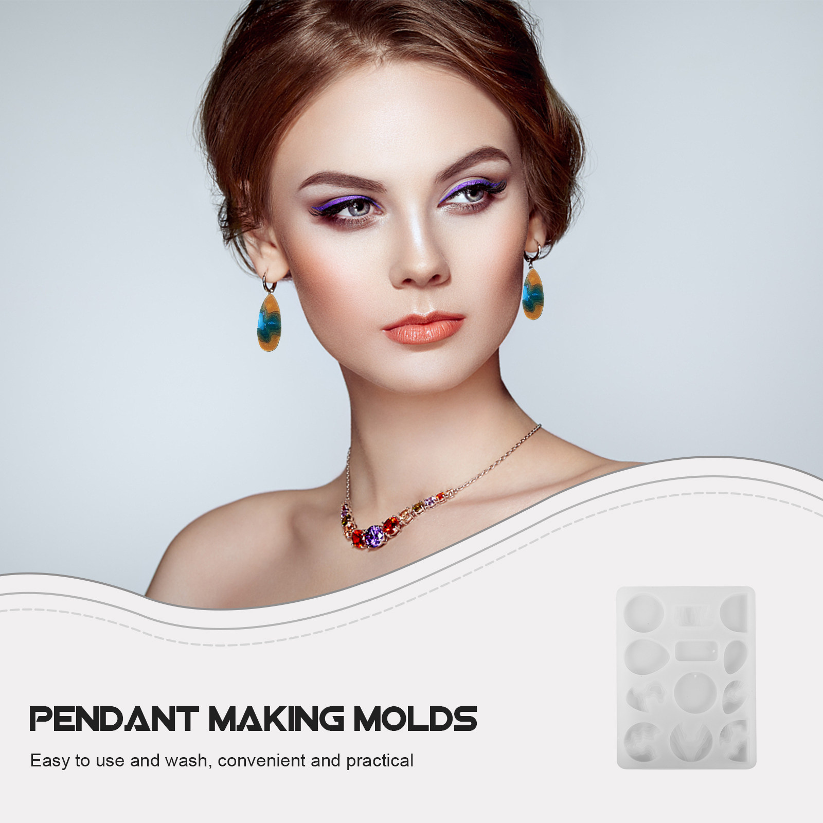 Silicone Epoxy Resin Molds Set - DIY Pendant Epoxy Mold Silicone Jewelry