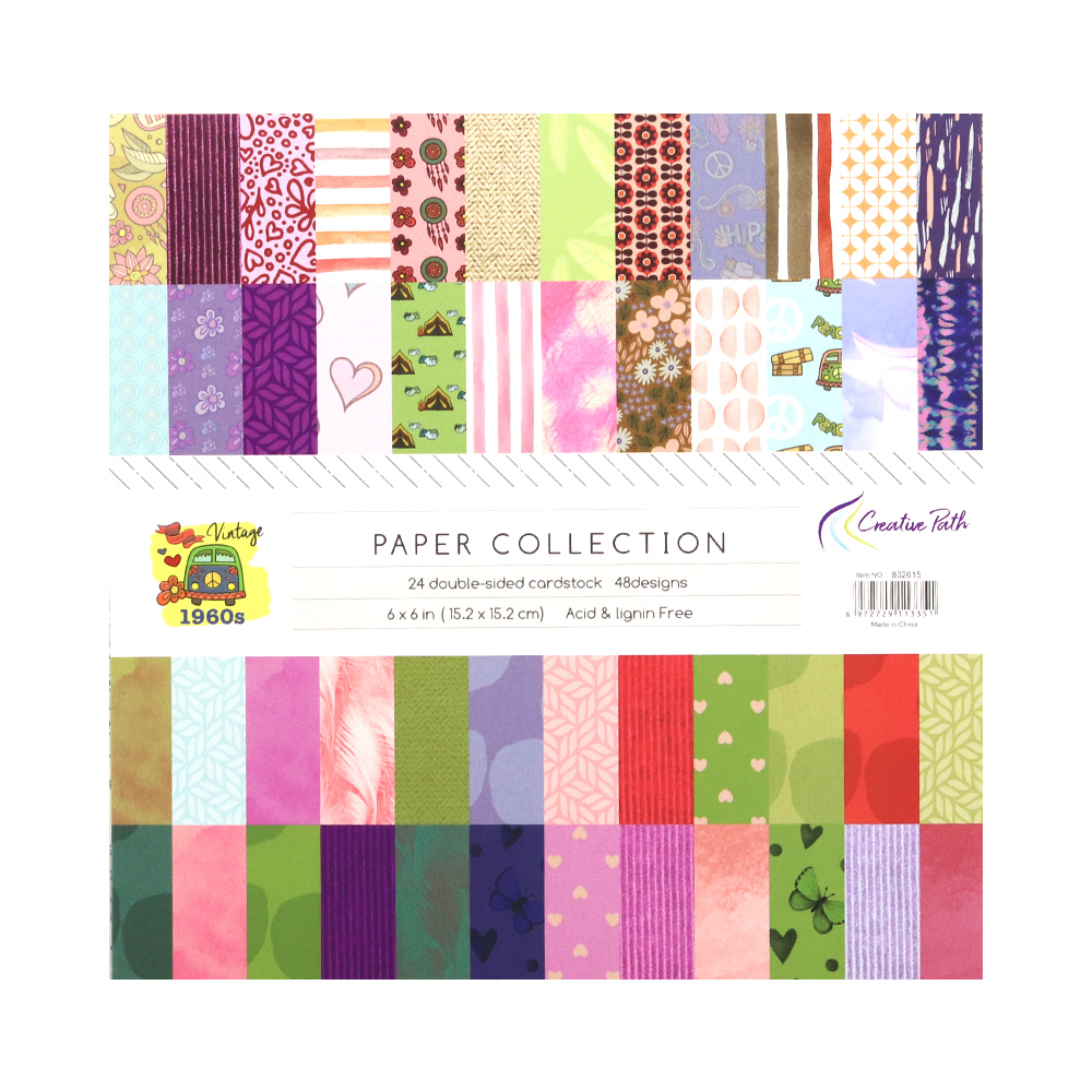 Vintage Junk Journal Scrapbooking Paper - Creative Path 1960s Vintage Flower Pattern