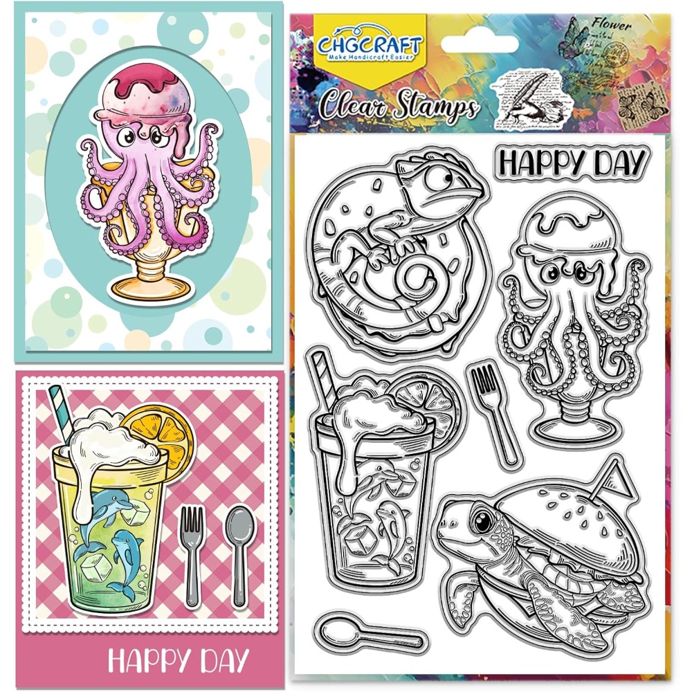 Clear Silicone Stamps For Card Making - Marine Animal Clear Stamps Turtles Transparent