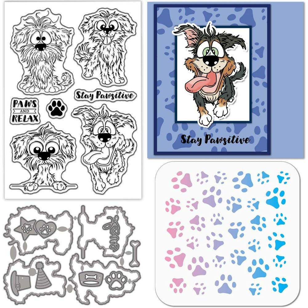Clear Silicone Stamps For Card Making - Comic Dog Clear Silicone Stamp Metal