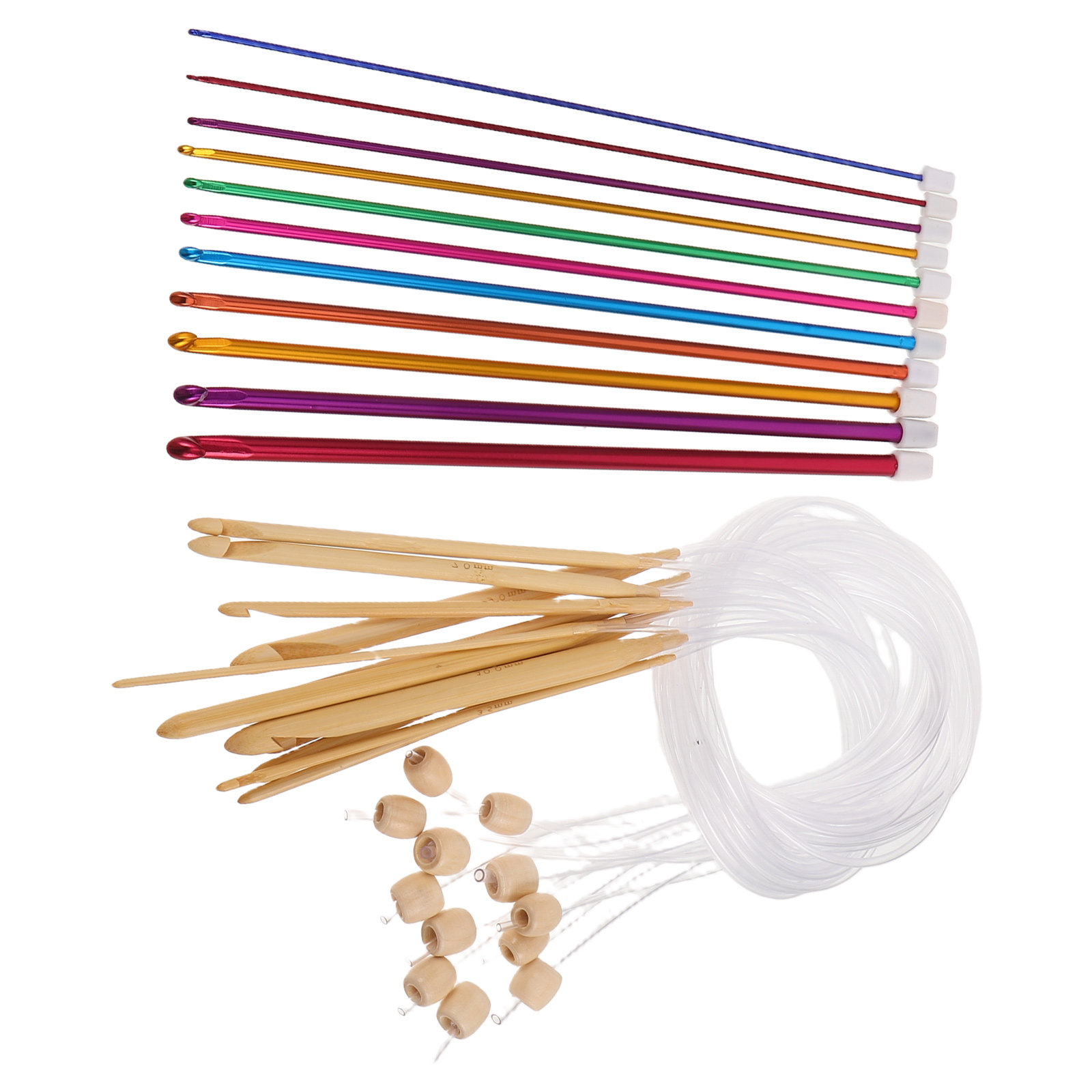 Wooden Crochet Hooks Ergonomic Handle - 1Set Vibrant Color Crochet Hooks Set