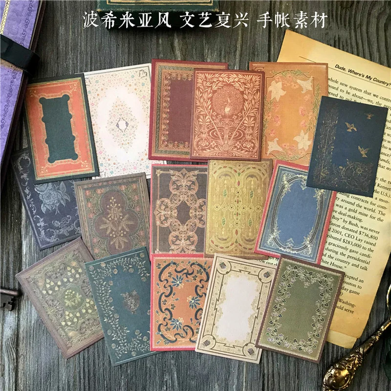 Vintage Junk Journal Scrapbooking Paper - 16Pcs Vintage Bohemian Cardstock Junk Journal