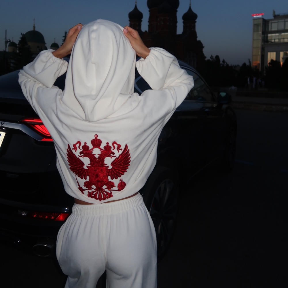 Embroidery - Street Trend Back Embroidered Hoodie Pants