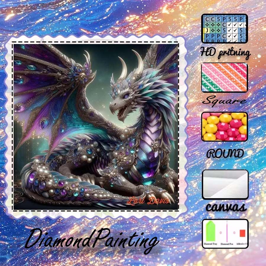 5D Diamond Painting Kit Full Drill - 1 piece 5D DIY flocking cloth,