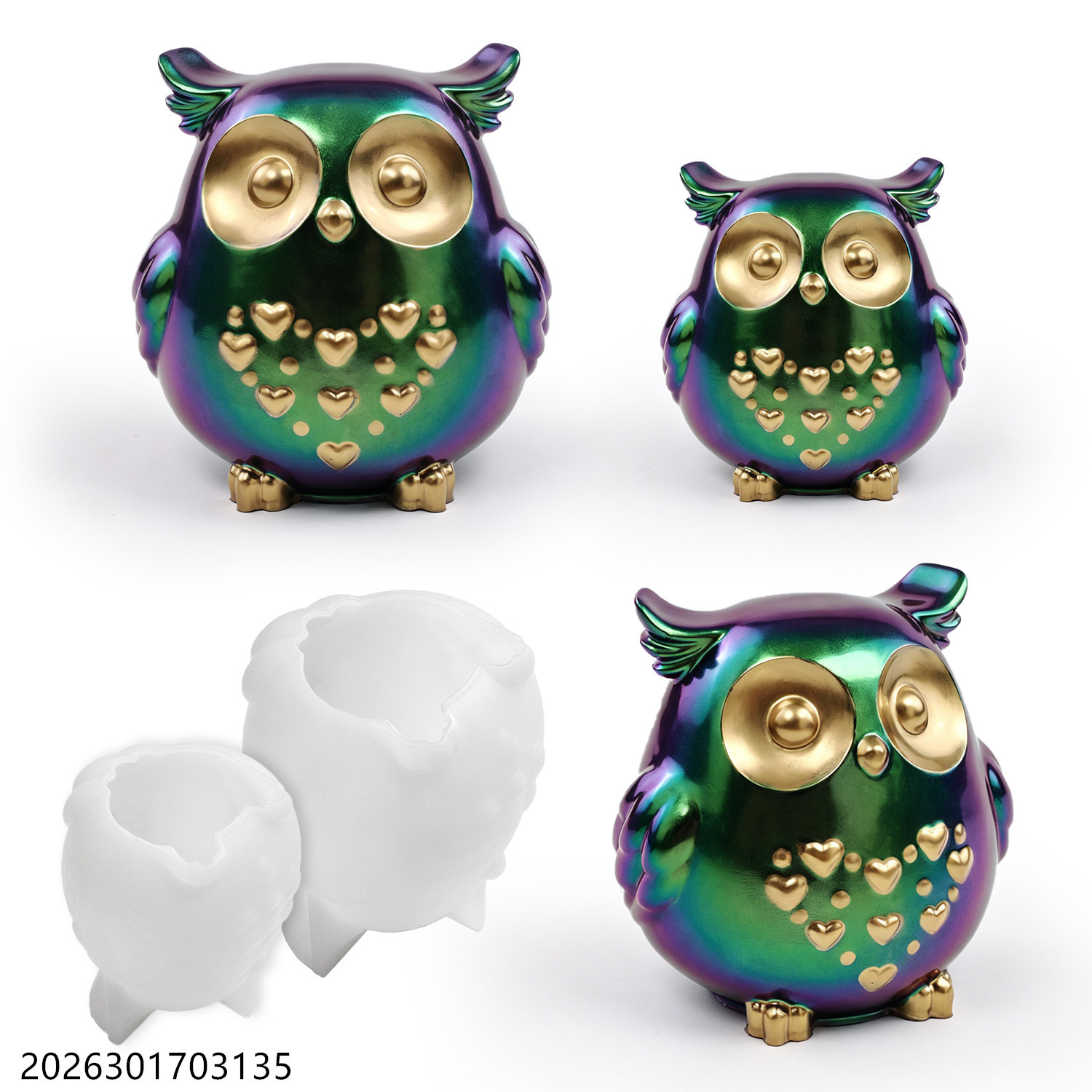 Silicone Epoxy Resin Molds Set - Owl Silicone Mold 3D Bird Shape