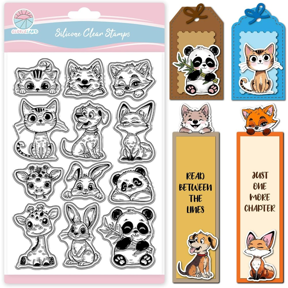 Clear Silicone Stamps For Card Making - Cat Dog Rabbit Clear Stamps for