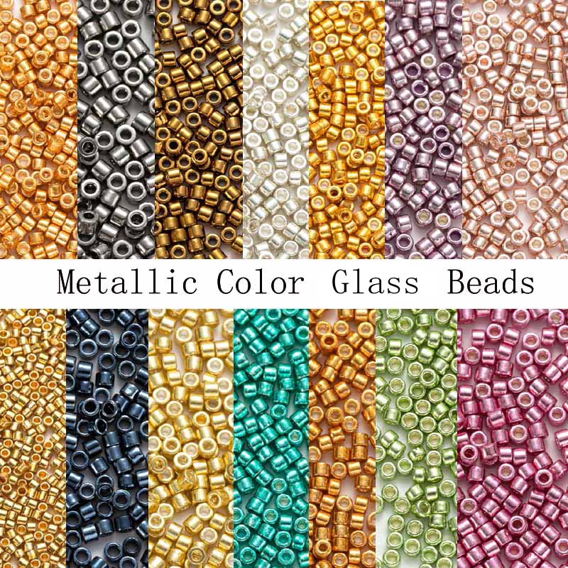 Glass Seed Beads 2Mm Jewelry Making - MKU Glass Beadss 1200Pcs Metallic Colours