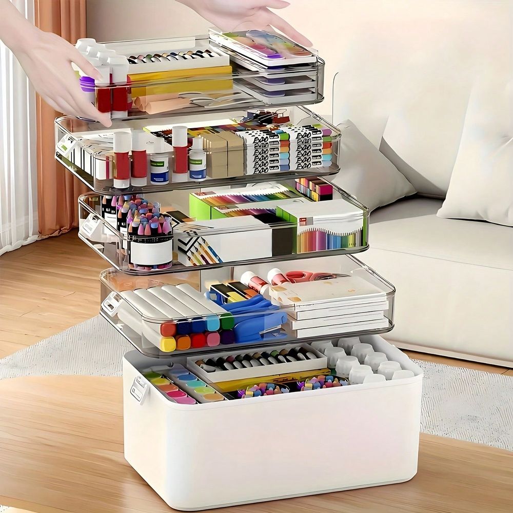 Sewing - Transparent Multi-Layer Medicine Organizer, Large Capacity