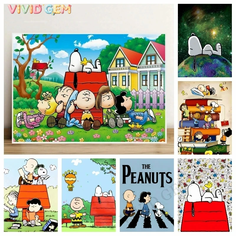 VIVID GEM 2026 New Cute Snoopy - 5D Diamond Painting Kit Full Drill ulasan dan harga