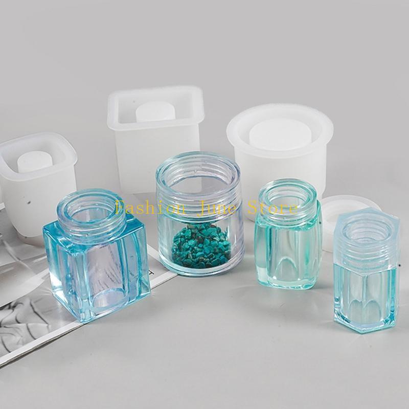 1 Set Storage Bottle Jar Cryst - Silicone Epoxy Resin Molds Set ulasan dan harga