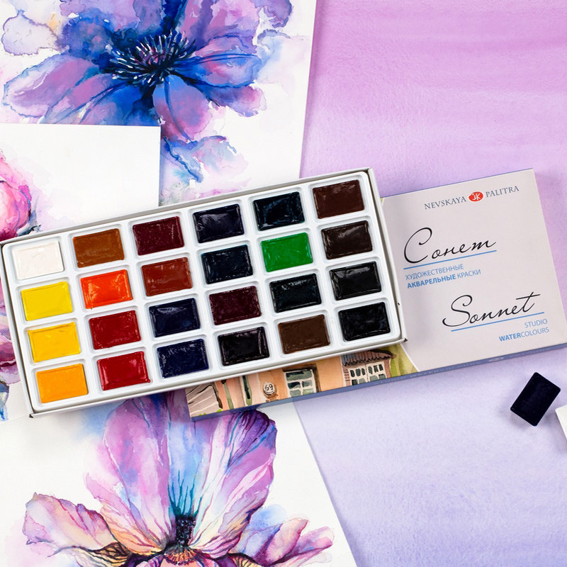 Russia White Nights Solid Wate - Watercolor Paint Set Solid Pigment ulasan dan harga