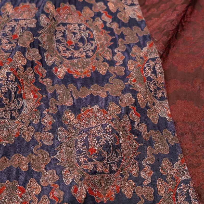 Purple Red Rayon Floral Jacqua - Sewing ulasan dan harga
