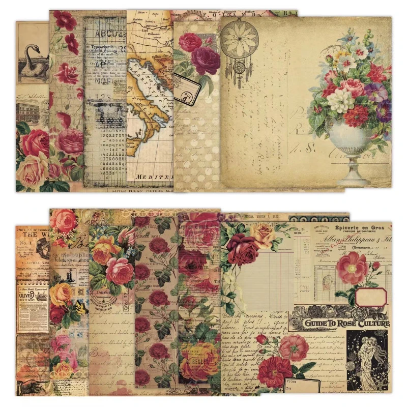 Scrapbook Pad Assorted Pattern - Vintage Junk Journal Scrapbooking Paper ulasan dan harga