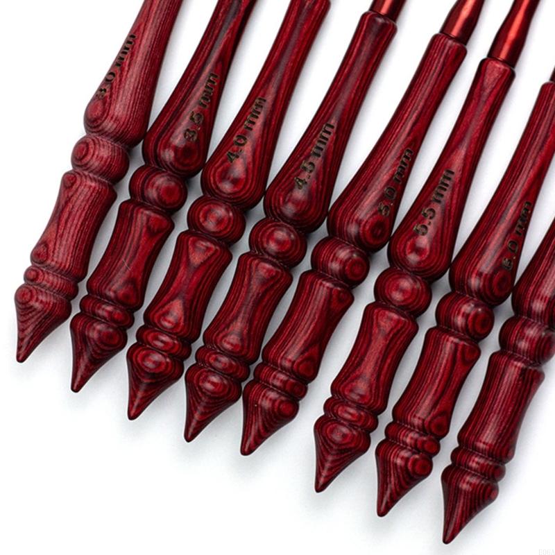 8Pcs Wooden Handle Crochet Hoo - Wooden Crochet Hooks Ergonomic Handle ulasan dan harga