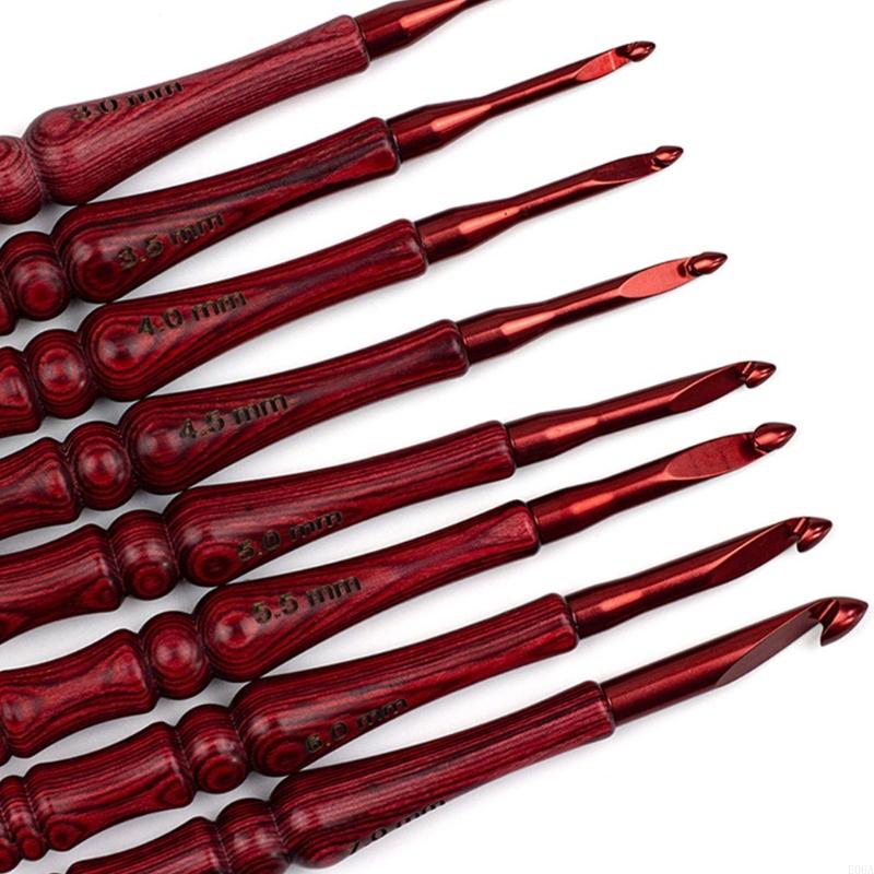 8Pcs Wooden Handle Crochet Hoo - Wooden Crochet Hooks Ergonomic Handle ulasan dan harga