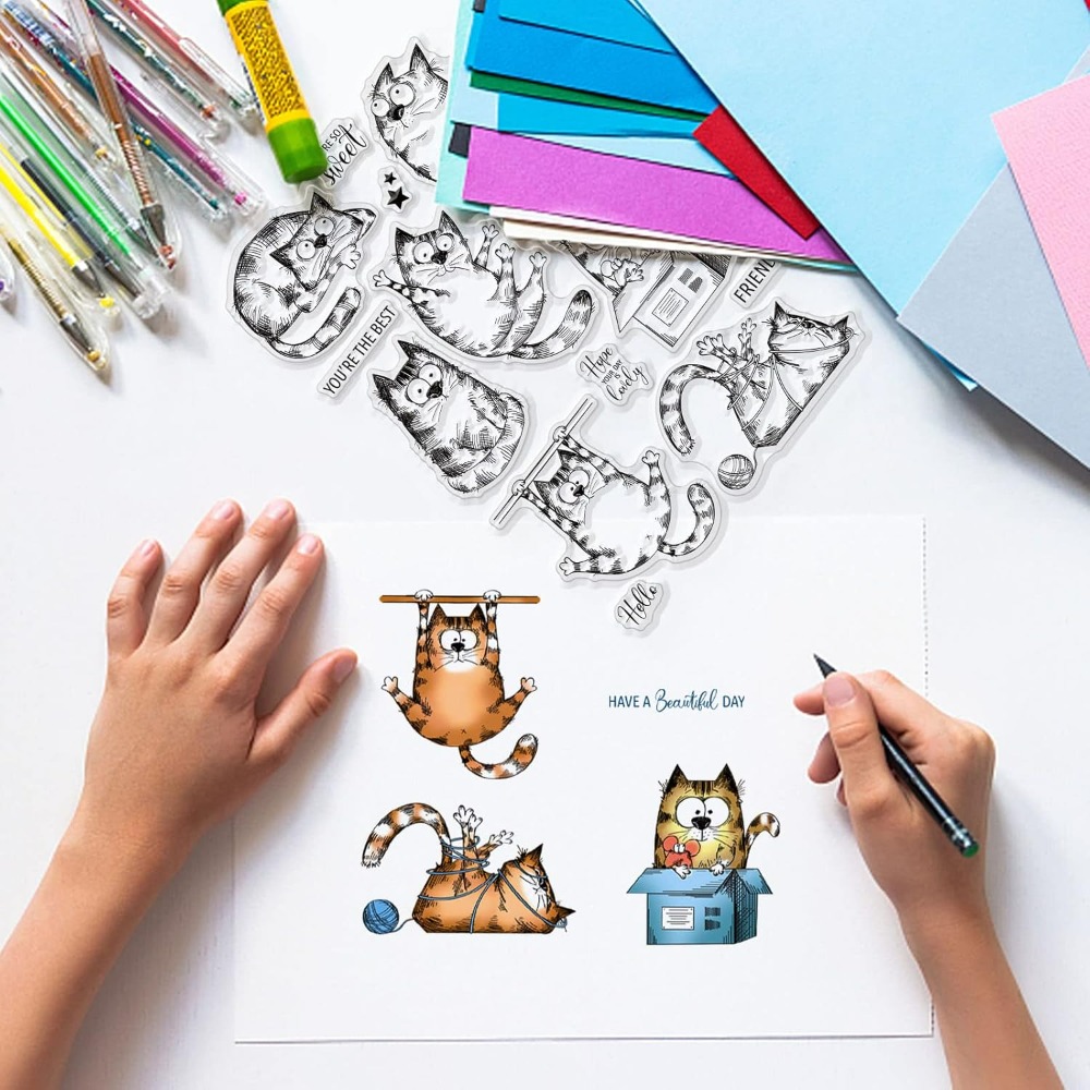 8.3x5.8in Cat Clear Stamps Lov - Clear Silicone Stamps For Card Making ulasan dan harga