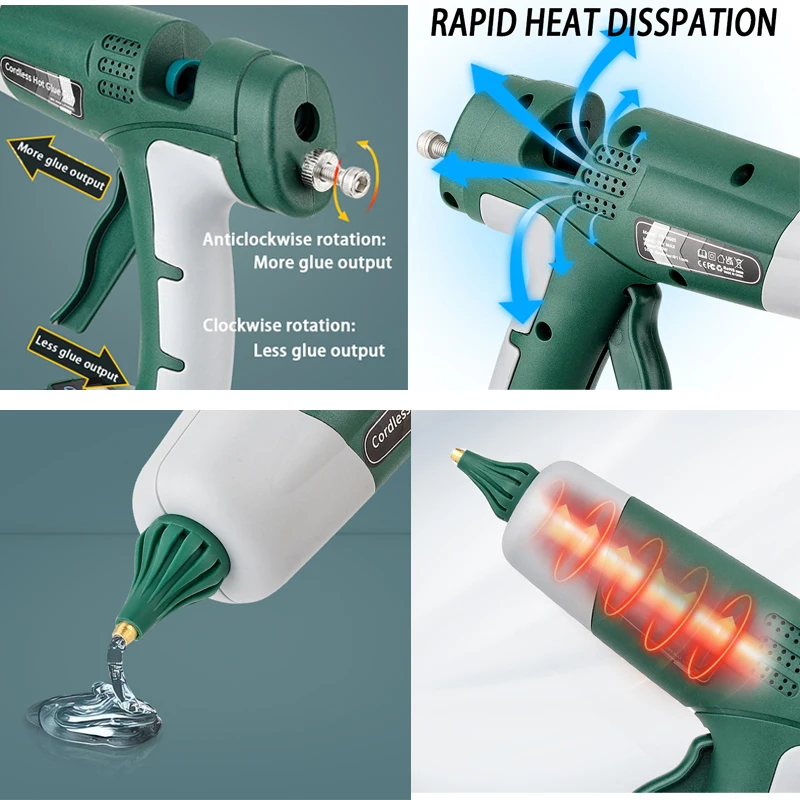 100W Cordless Hot Melt Glue Gu - Hot Melt Glue Gun Cordless ulasan dan harga