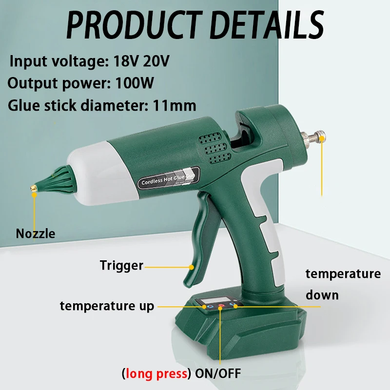 100W Cordless Hot Melt Glue Gu - Hot Melt Glue Gun Cordless ulasan dan harga