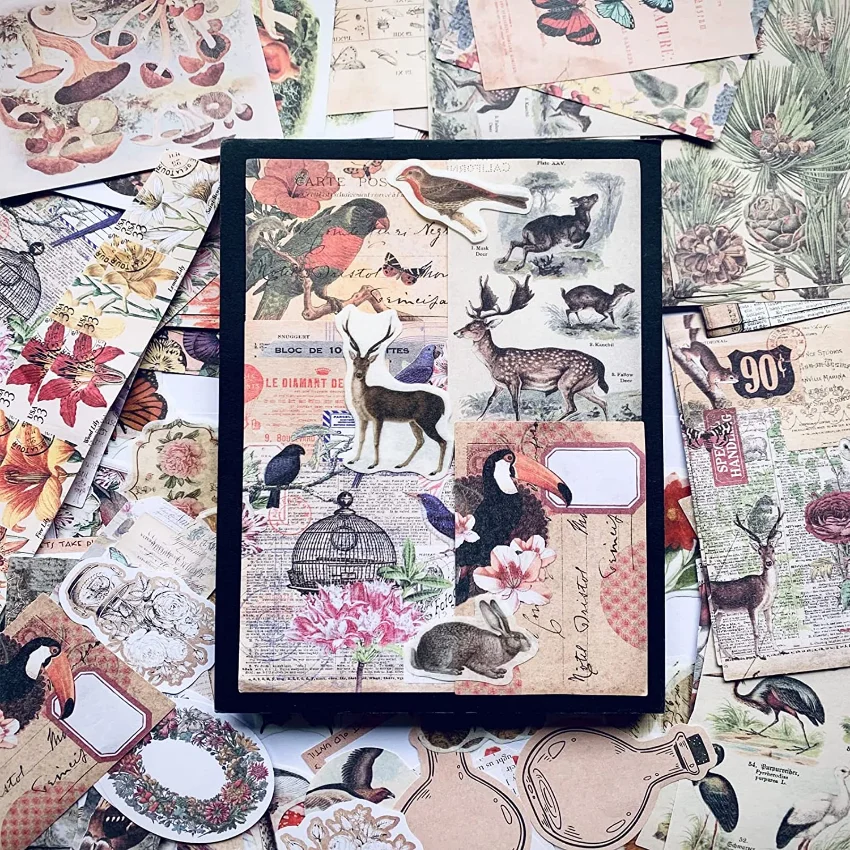 Vintage Stickers For Journalin - Vintage Junk Journal Scrapbooking Paper ulasan dan harga