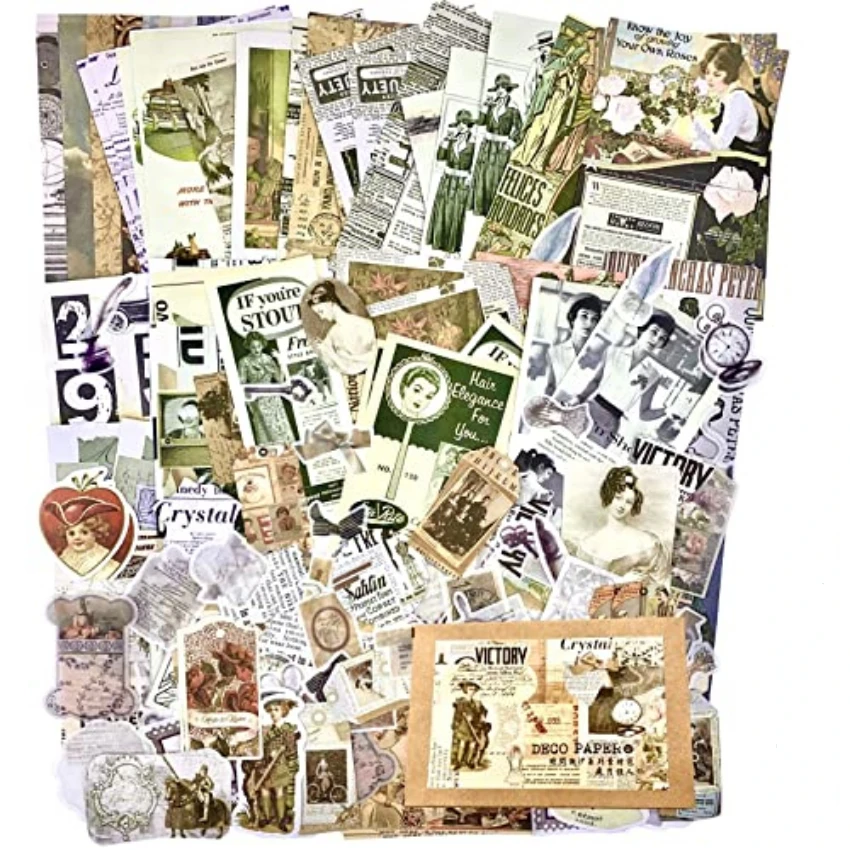 Vintage Stickers For Journalin - Vintage Junk Journal Scrapbooking Paper ulasan dan harga