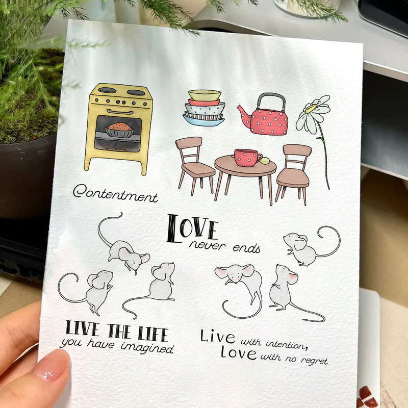 Suncraft Little Mouse & Kitche - Clear Silicone Stamps For Card Making ulasan dan harga