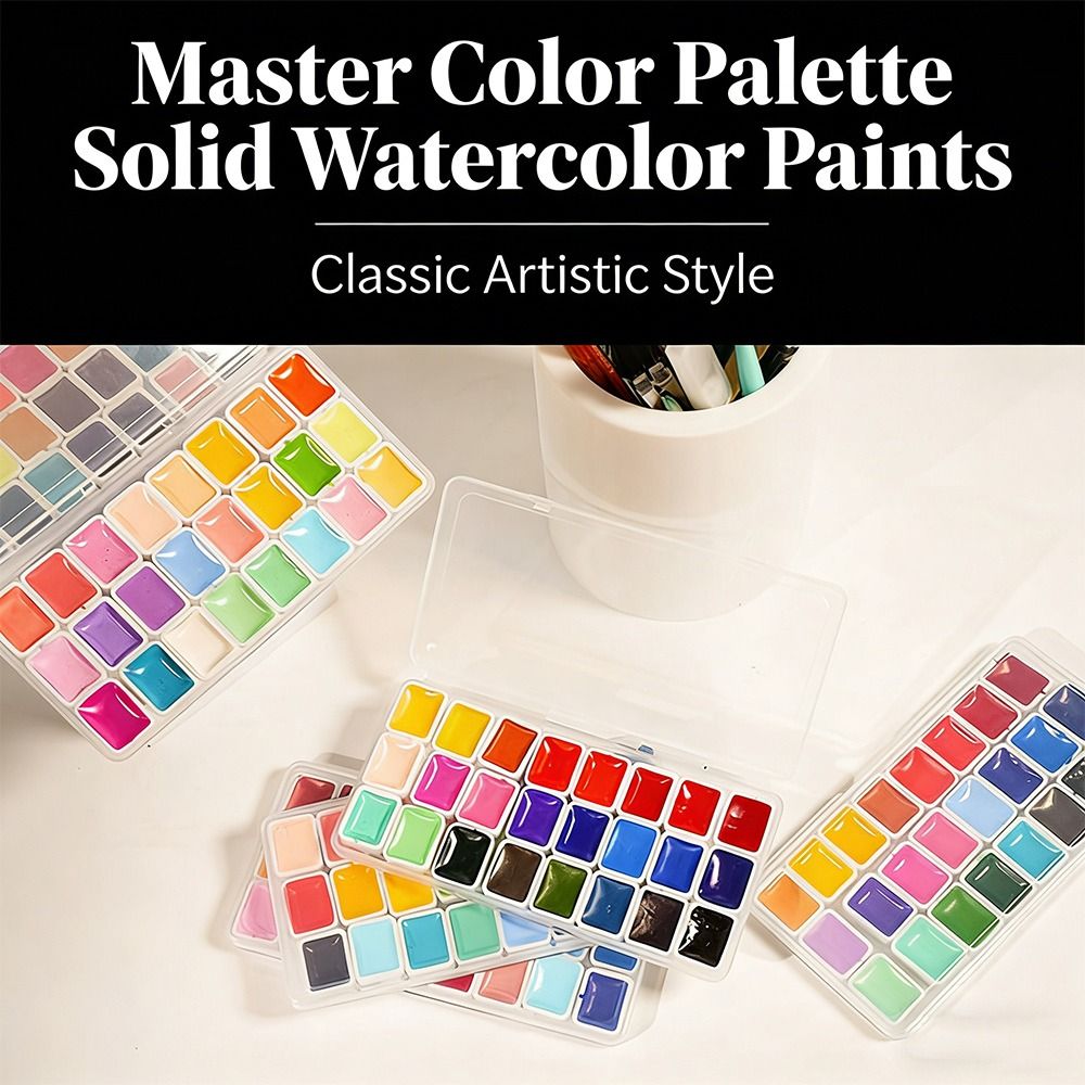 24 Colors Watercolors Paint Se - Watercolor Paint Set Solid Pigment ulasan dan harga