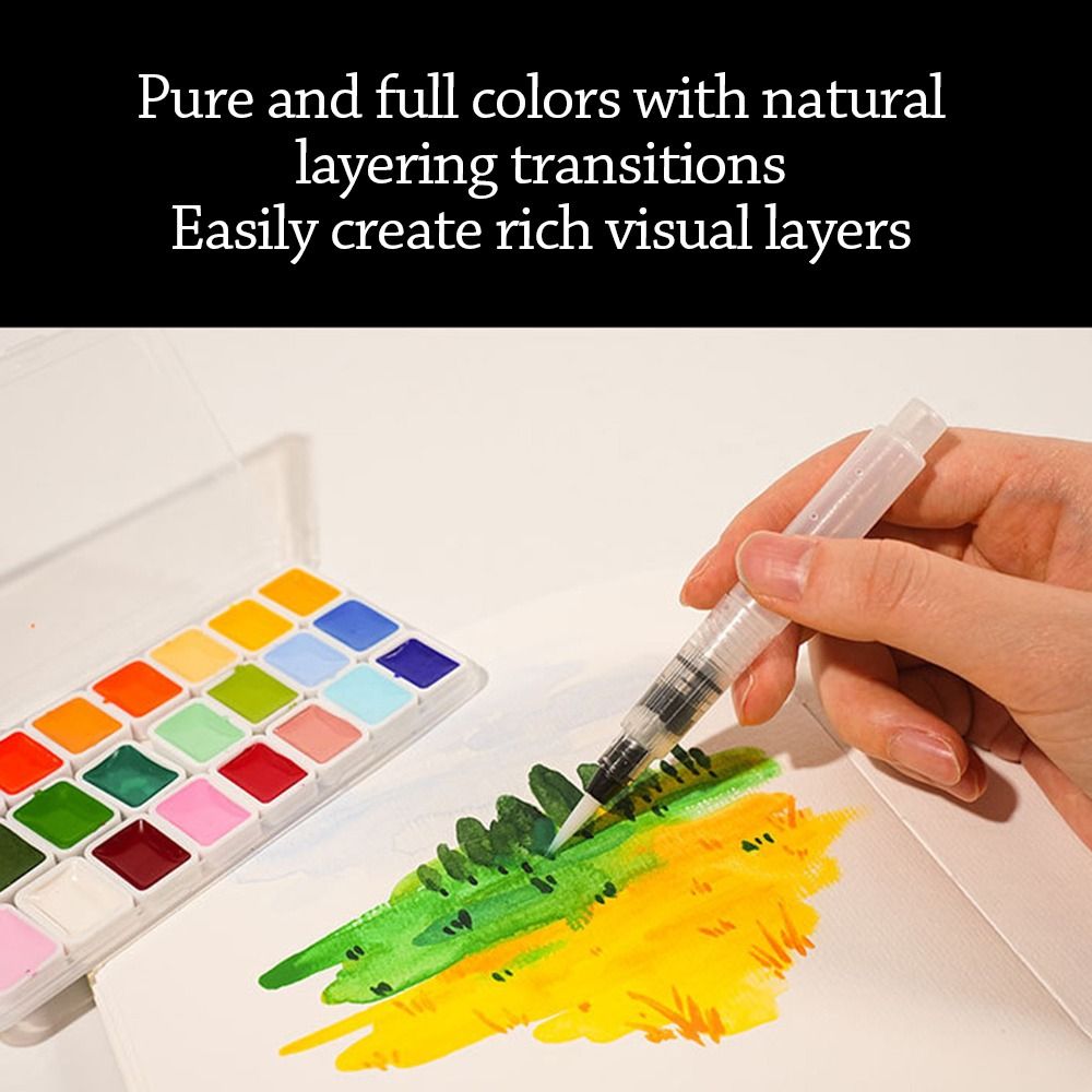 24 Colors Watercolors Paint Se - Watercolor Paint Set Solid Pigment ulasan dan harga