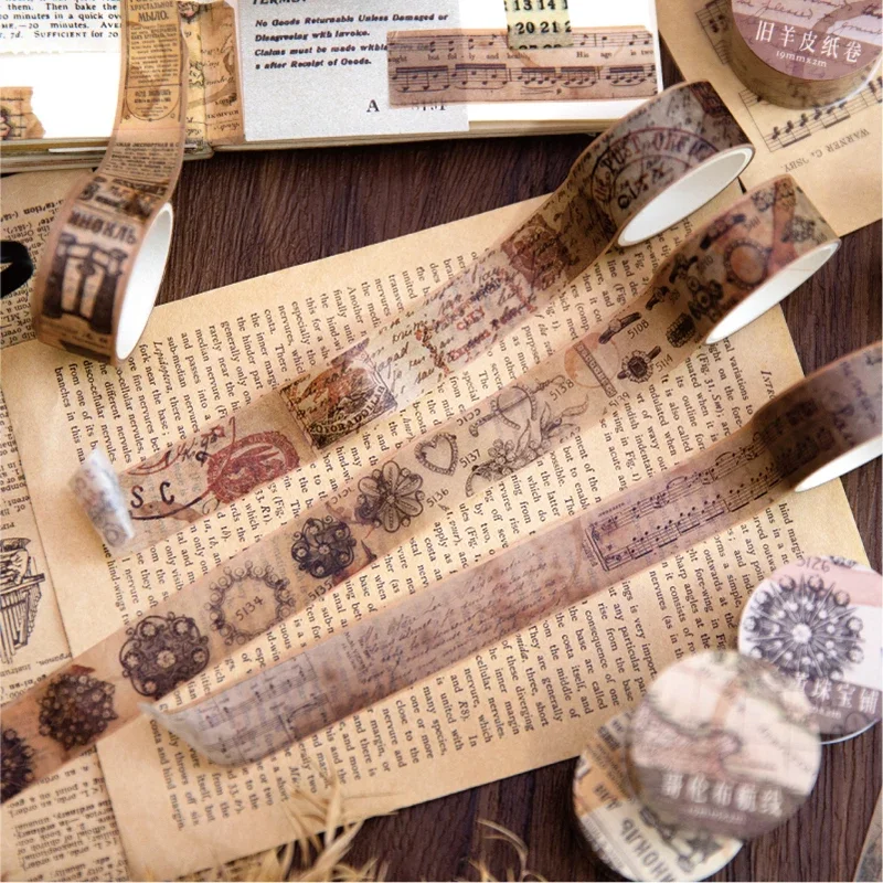 18.5mm*2m Vintage Washi Paper  - Vintage Junk Journal Scrapbooking Paper ulasan dan harga