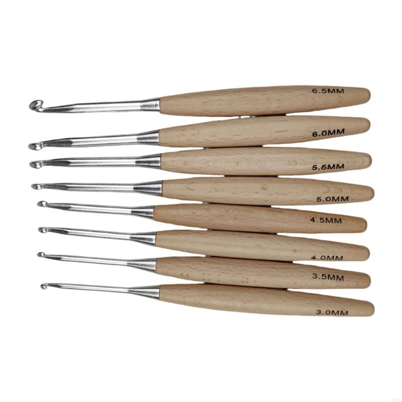 8Pcs Ergonomic Crochet Hook fo - Wooden Crochet Hooks Ergonomic Handle ulasan dan harga