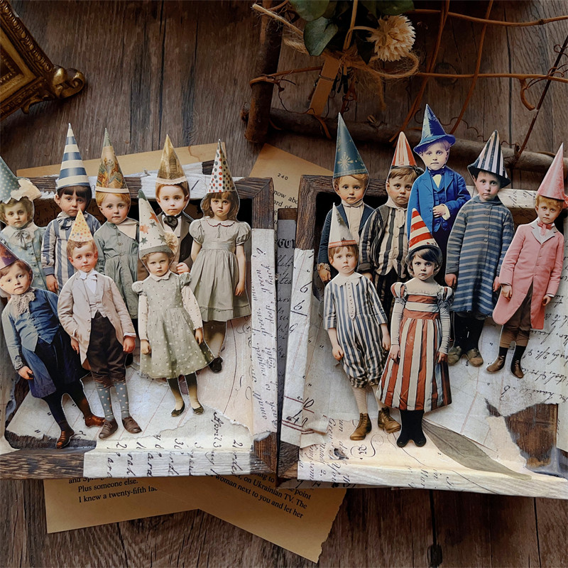 15Pcs Vintage Clown Party Chil - Vintage Junk Journal Scrapbooking Paper ulasan dan harga