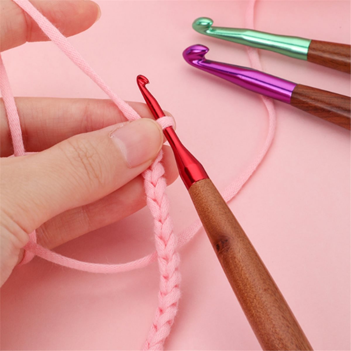 2026 New Crochet Hooks Set, Er - Wooden Crochet Hooks Ergonomic Handle ulasan dan harga