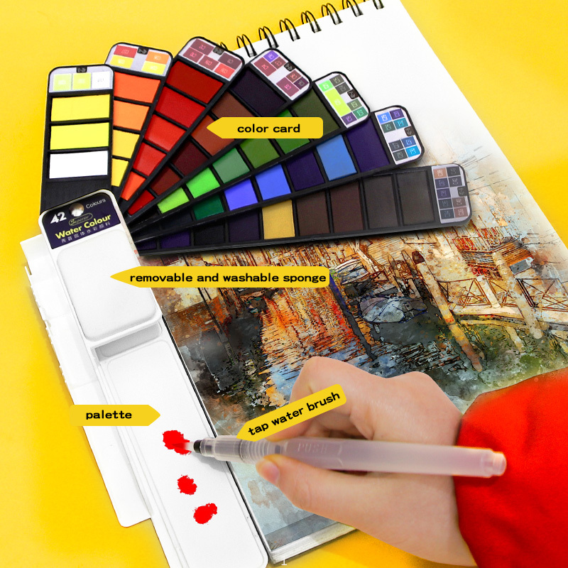 18/25/33/42 Colors Solid Water - Watercolor Paint Set Solid Pigment ulasan dan harga