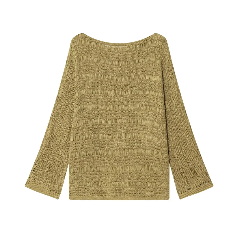 Vintage Boat Neck Knit Sweater - Embroidery ulasan dan harga