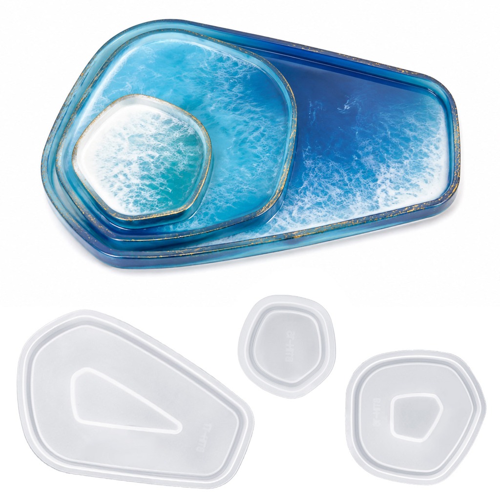 3Pcs Irregular Tray Silicone R - Silicone Epoxy Resin Molds Set ulasan dan harga