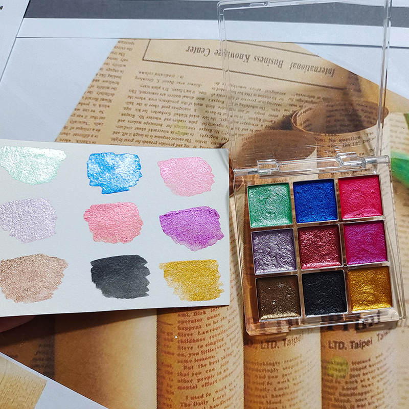 9 color Nail Solid Pigment Aur - Watercolor Paint Set Solid Pigment ulasan dan harga