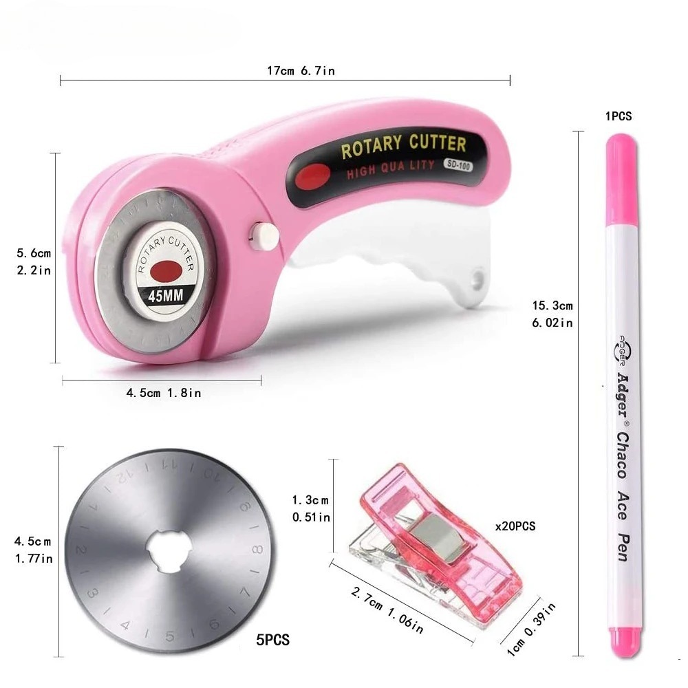 45mm Rotary Cutter Set 5 Blade - Rotary Cutter For Fabric 45Mm ulasan dan harga