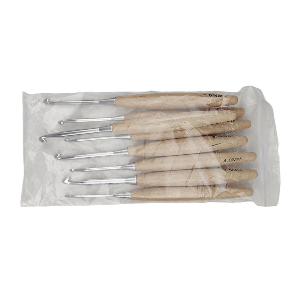 8Pcs Wood Crochet Hooks16.5cm  - Wooden Crochet Hooks Ergonomic Handle ulasan dan harga