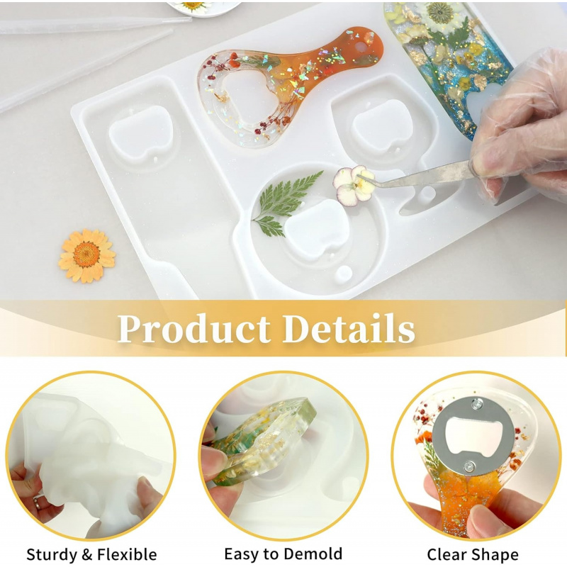 Bottle opener resin mold、Beer  - Silicone Epoxy Resin Molds Set ulasan dan harga