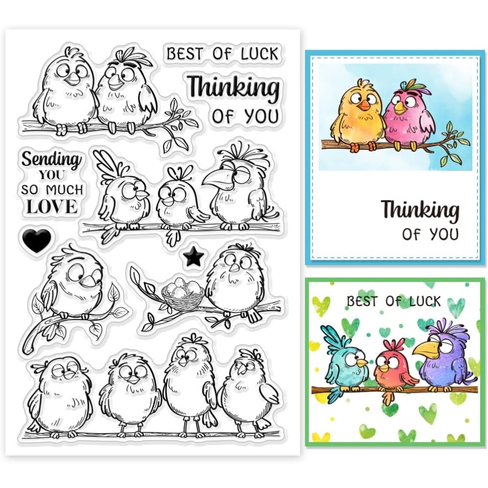 Funny Birds Branches Clear Sta - Clear Silicone Stamps For Card Making ulasan dan harga