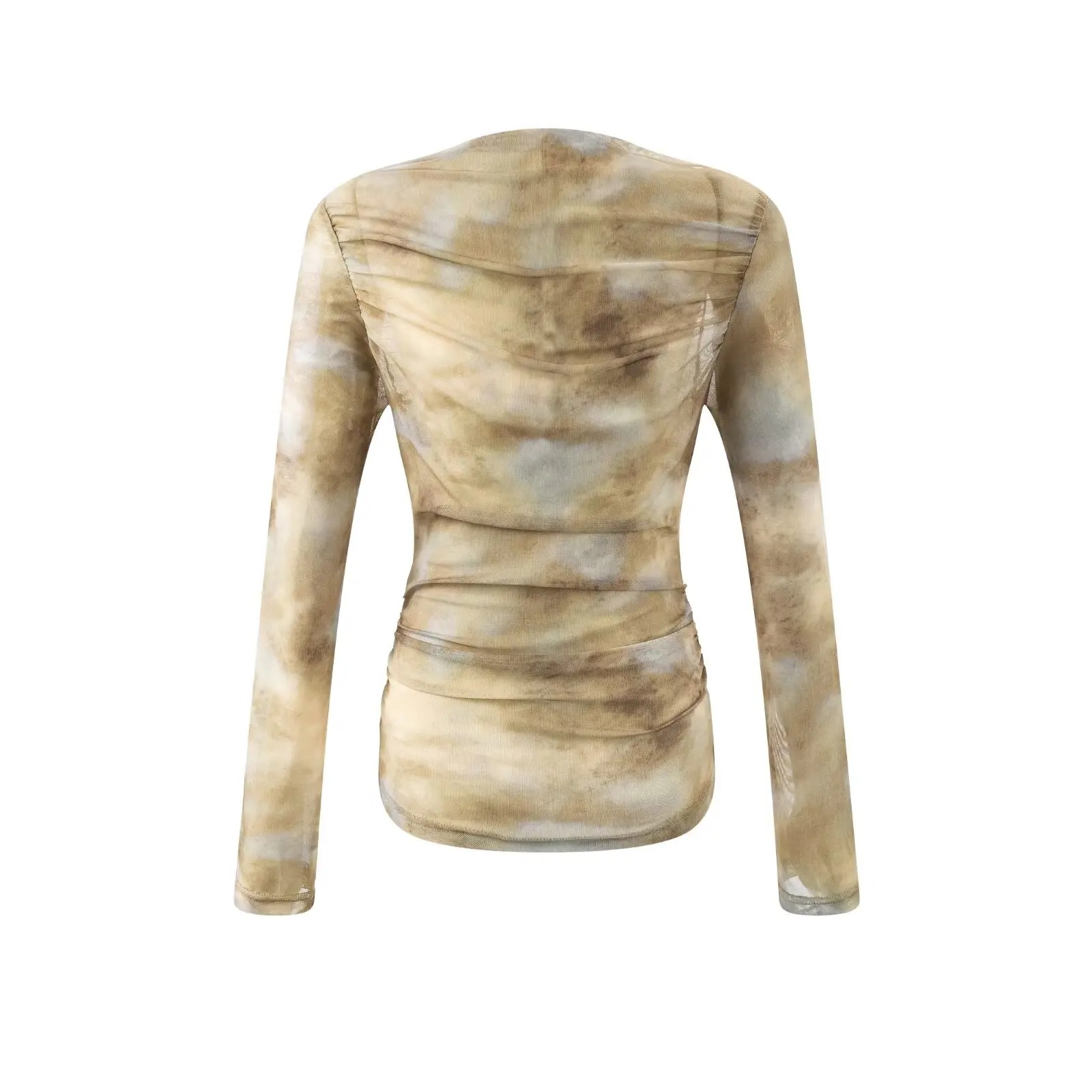 2025 Sexy Tie-Dye Print Ruched - Embroidery ulasan dan harga